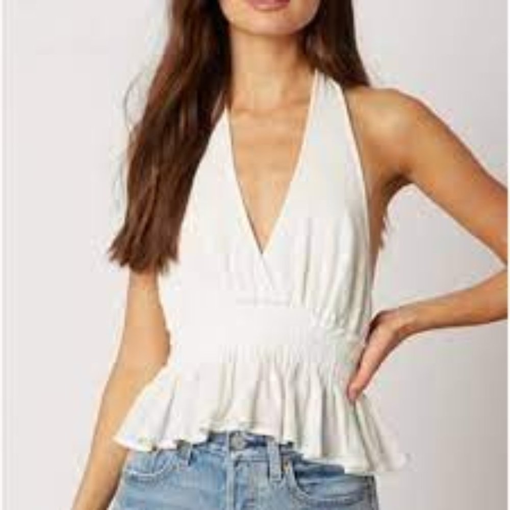 COTTON CANDY "LA WHITE HALTER TOP"
